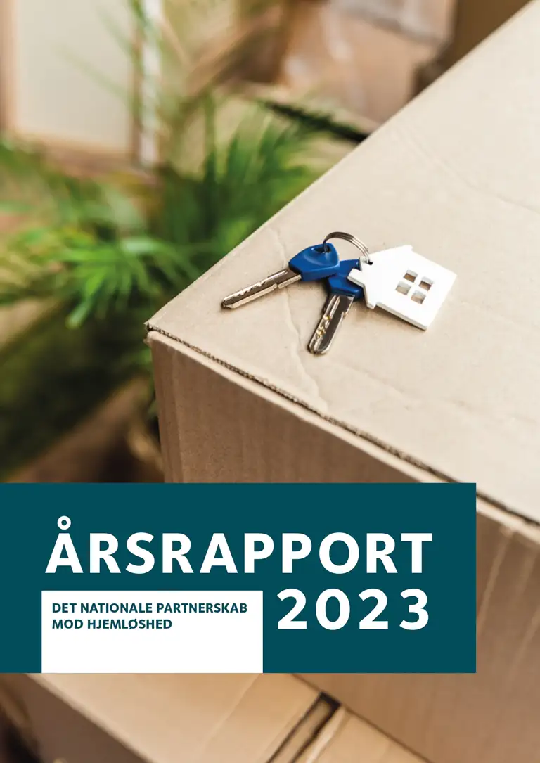 Forsiden til Det nationale partnerskab mod hjemløshed årsrapport 2023